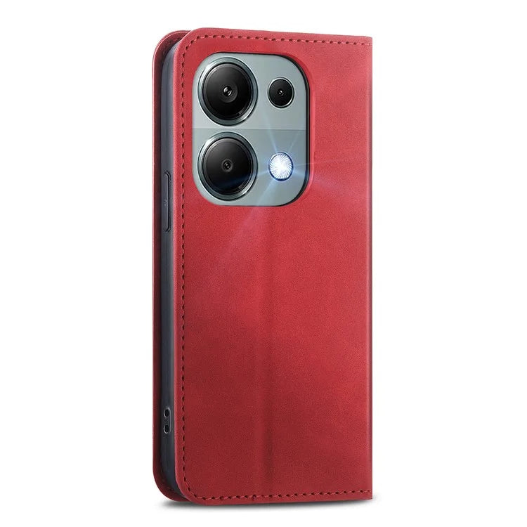 For Xiaomi Redmi Note 13 Pro 4G / Poco M6 Pro 4G Phone Case Magnetic Closing Skin-touch Leather Cover
