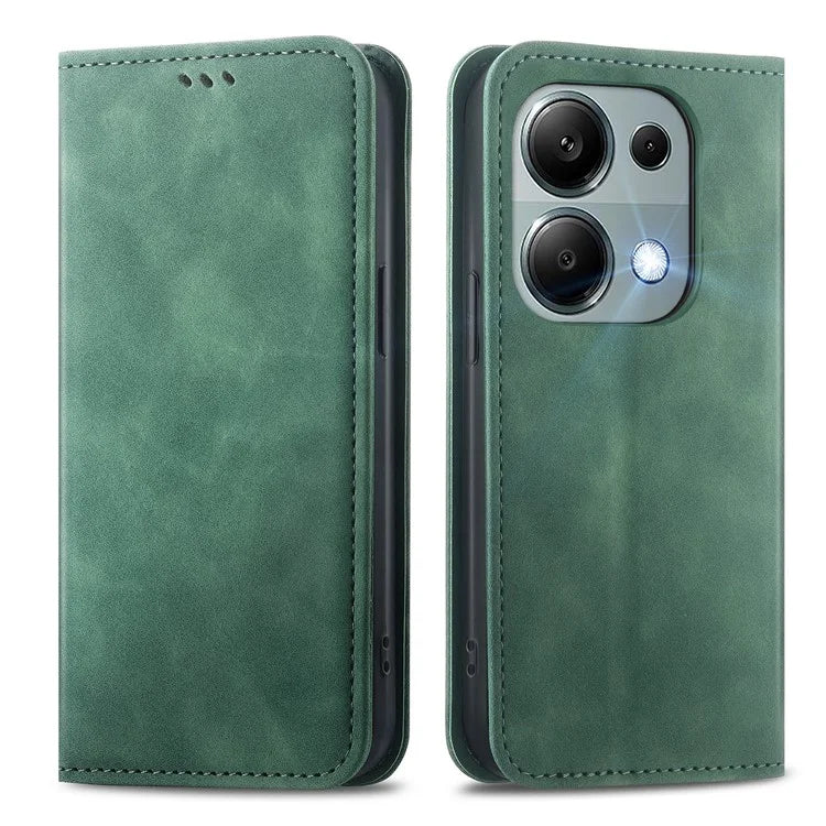 For Xiaomi Redmi Note 13 Pro 4G / Poco M6 Pro 4G Phone Case Magnetic Closing Skin-touch Leather Cover