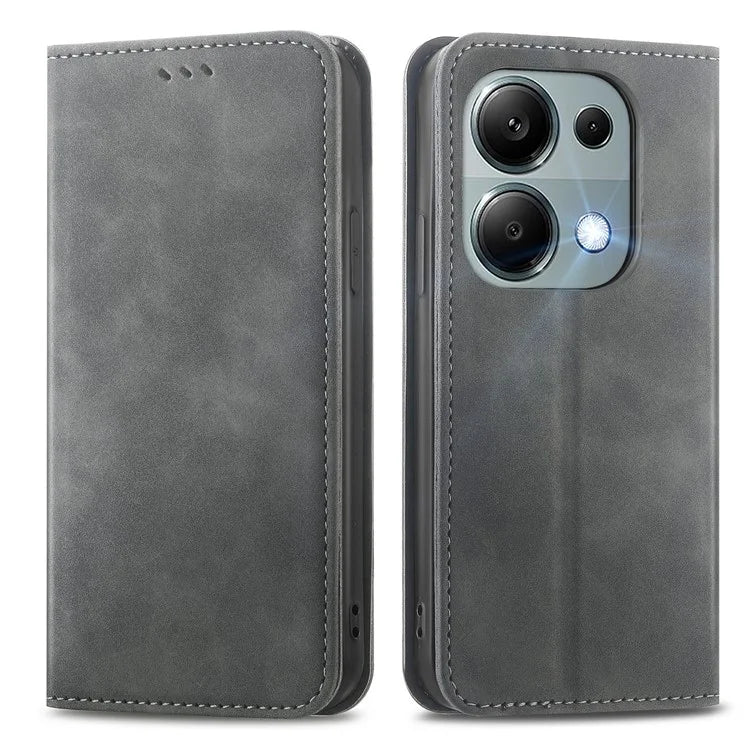 For Xiaomi Redmi Note 13 Pro 4G / Poco M6 Pro 4G Phone Case Magnetic Closing Skin-touch Leather Cover