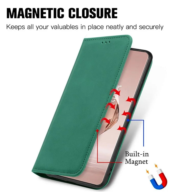 For Xiaomi Redmi Note 13 Pro 4G / Poco M6 Pro 4G Phone Case Magnetic Closing Skin-touch Leather Cover