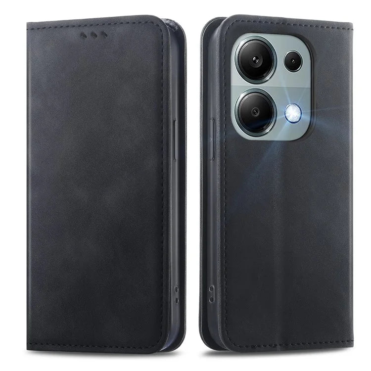 For Xiaomi Redmi Note 13 Pro 4G / Poco M6 Pro 4G Phone Case Magnetic Closing Skin-touch Leather Cover