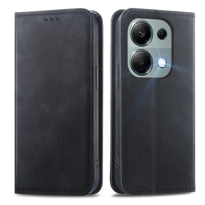 For Xiaomi Redmi Note 13 Pro 4G / Poco M6 Pro 4G Phone Case Magnetic Closing Skin-touch Leather Cover