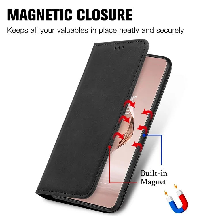 For Xiaomi Redmi Note 13 Pro 4G / Poco M6 Pro 4G Phone Case Magnetic Closing Skin-touch Leather Cover