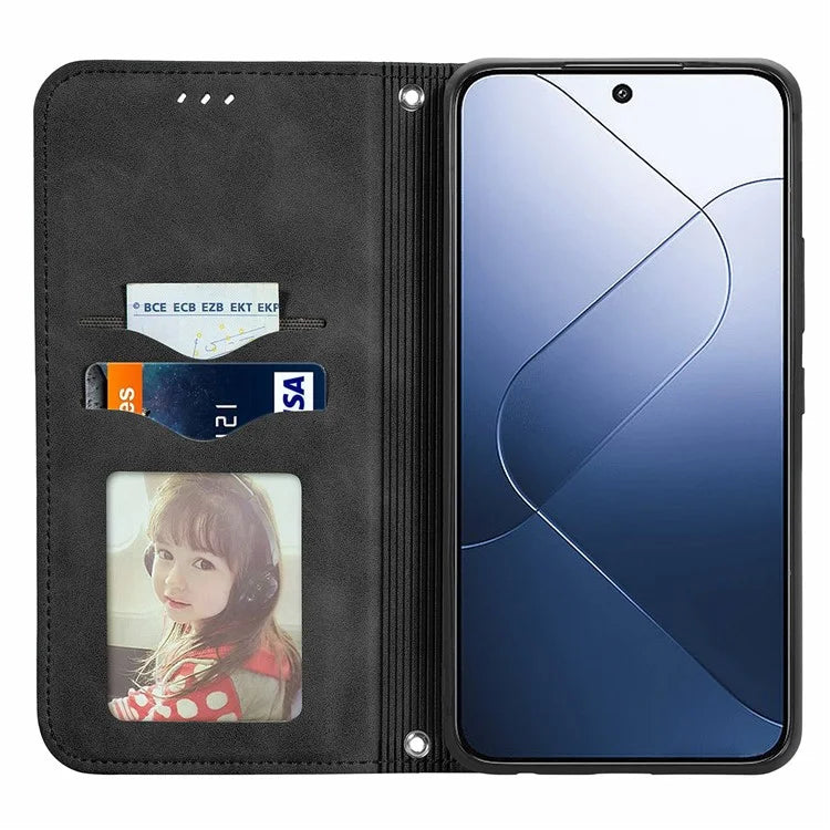 For Xiaomi 14 Phone Case Magnetic Auto Closing Shockproof Leather Stand Cover