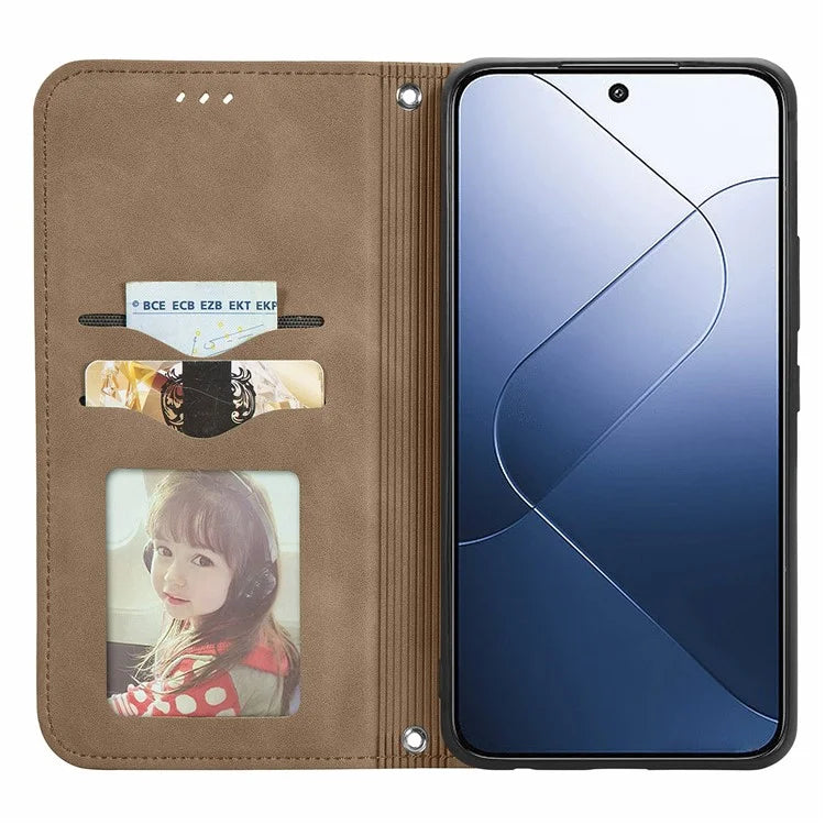 For Xiaomi 14 Phone Case Magnetic Auto Closing Shockproof Leather Stand Cover