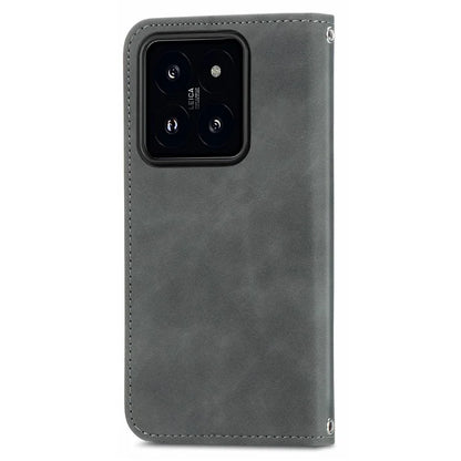 For Xiaomi 14 Pro Case Skin-Touch PU Leather Folio Flip Cover Retro Stand Phone Shell