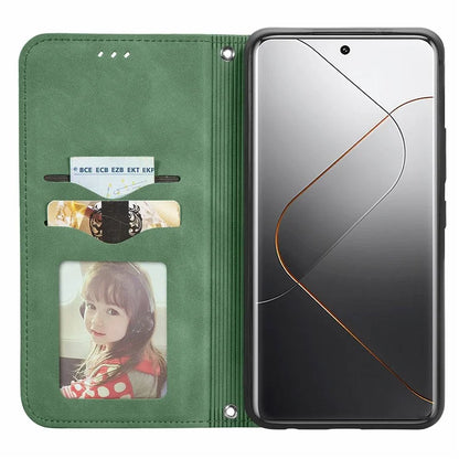 For Xiaomi 14 Pro Case Skin-Touch PU Leather Folio Flip Cover Retro Stand Phone Shell