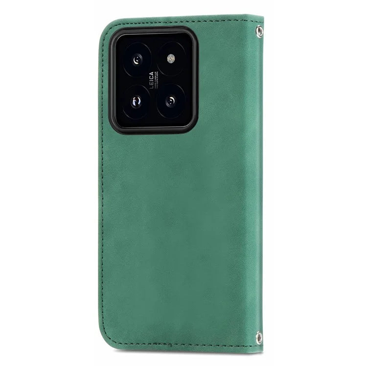 For Xiaomi 14 Pro Case Skin-Touch PU Leather Folio Flip Cover Retro Stand Phone Shell