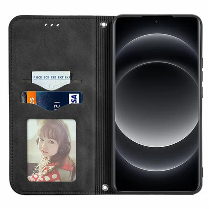 For Xiaomi 14 Ultra Magnetic Case PU Leather Skin-touch Phone Stand Cover