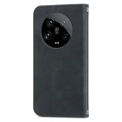 For Xiaomi 14 Ultra Magnetic Case PU Leather Skin-touch Phone Stand Cover