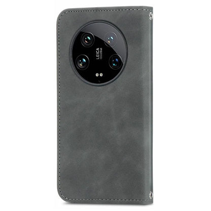 For Xiaomi 14 Ultra Magnetic Case PU Leather Skin-touch Phone Stand Cover