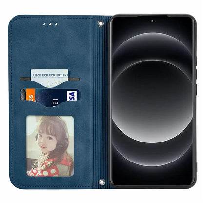 For Xiaomi 14 Ultra Magnetic Case PU Leather Skin-touch Phone Stand Cover