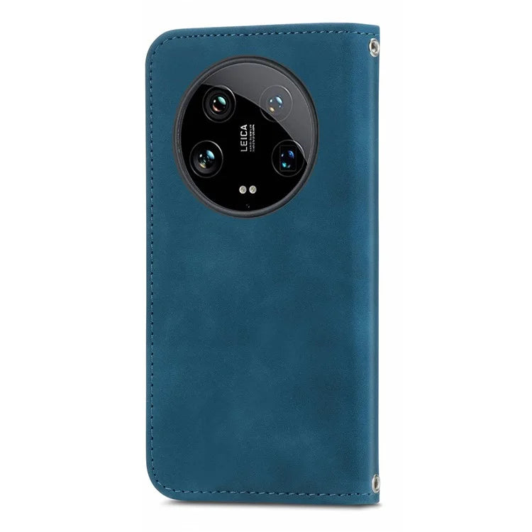 For Xiaomi 14 Ultra Magnetic Case PU Leather Skin-touch Phone Stand Cover