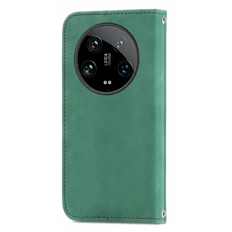 For Xiaomi 14 Ultra Magnetic Case PU Leather Skin-touch Phone Stand Cover