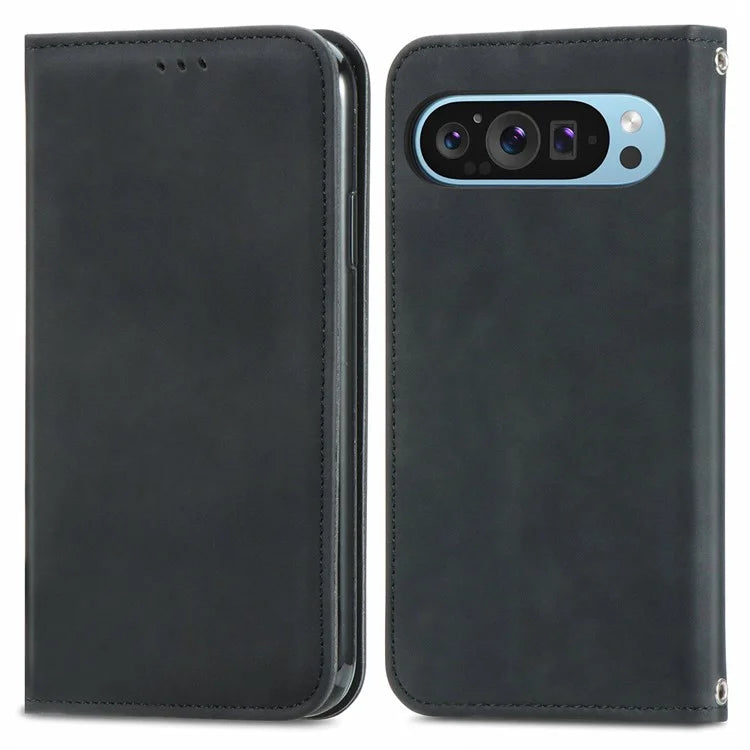 For Google Pixel 9 / Pixel 9 Pro Cell Phone Case Retro Magnetic Auto Closing Card Holder Leather Stand Cover