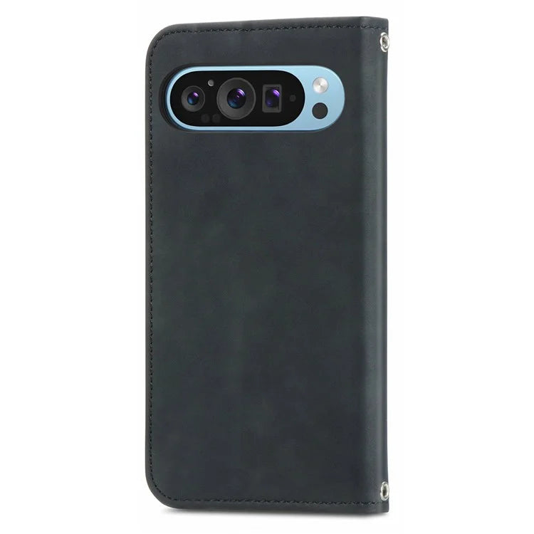 For Google Pixel 9 / Pixel 9 Pro Cell Phone Case Retro Magnetic Auto Closing Card Holder Leather Stand Cover