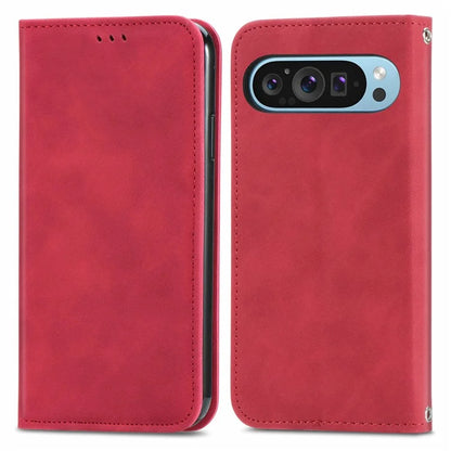 For Google Pixel 9 / Pixel 9 Pro Cell Phone Case Retro Magnetic Auto Closing Card Holder Leather Stand Cover
