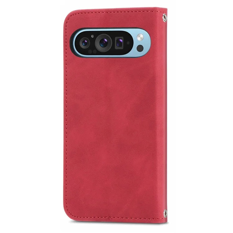 For Google Pixel 9 / Pixel 9 Pro Cell Phone Case Retro Magnetic Auto Closing Card Holder Leather Stand Cover