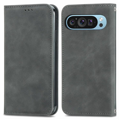 For Google Pixel 9 / Pixel 9 Pro Cell Phone Case Retro Magnetic Auto Closing Card Holder Leather Stand Cover