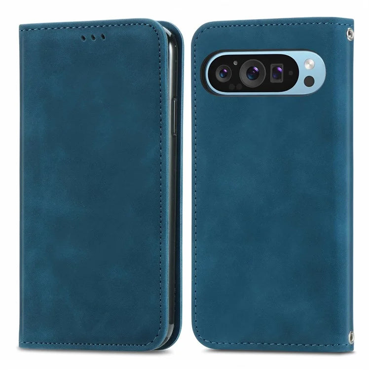 For Google Pixel 9 / Pixel 9 Pro Cell Phone Case Retro Magnetic Auto Closing Card Holder Leather Stand Cover