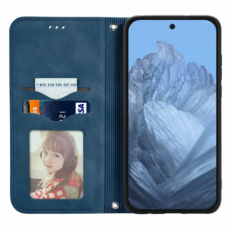 For Google Pixel 9 / Pixel 9 Pro Cell Phone Case Retro Magnetic Auto Closing Card Holder Leather Stand Cover