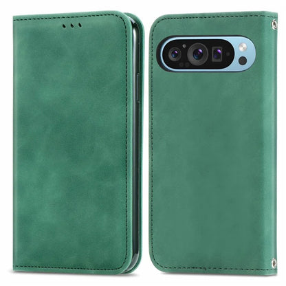 For Google Pixel 9 / Pixel 9 Pro Cell Phone Case Retro Magnetic Auto Closing Card Holder Leather Stand Cover