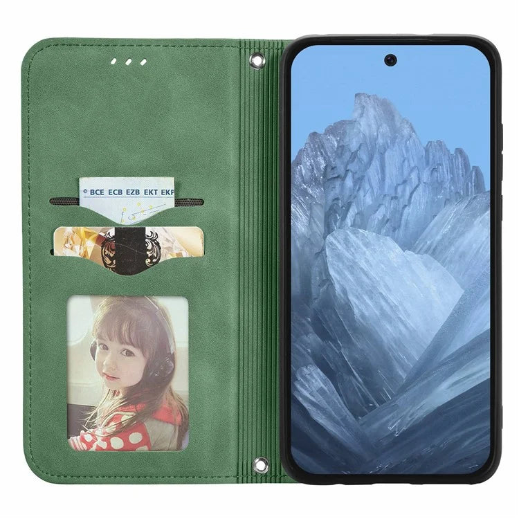 For Google Pixel 9 / Pixel 9 Pro Cell Phone Case Retro Magnetic Auto Closing Card Holder Leather Stand Cover