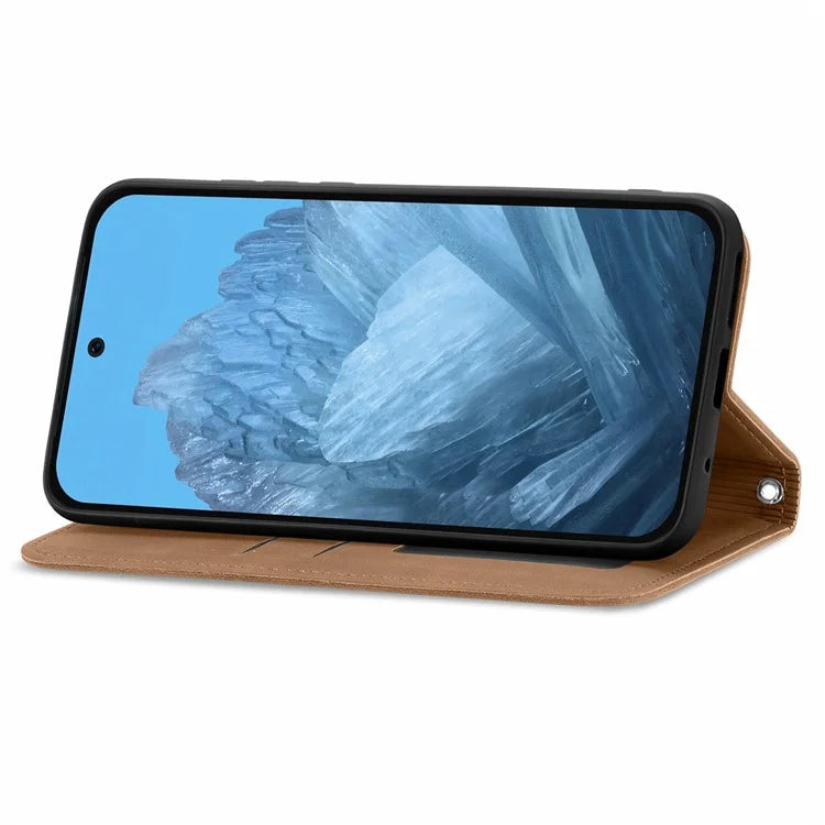 For Google Pixel 9 / Pixel 9 Pro Cell Phone Case Retro Magnetic Auto Closing Card Holder Leather Stand Cover