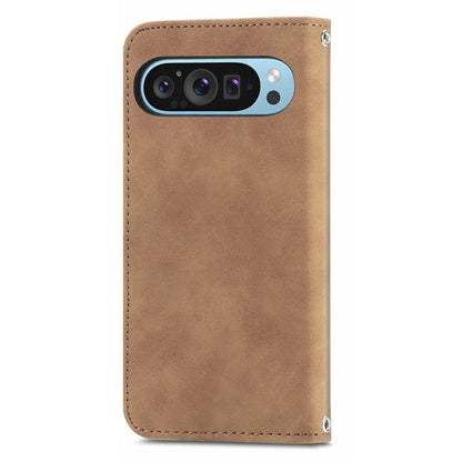 For Google Pixel 9 / Pixel 9 Pro Cell Phone Case Retro Magnetic Auto Closing Card Holder Leather Stand Cover