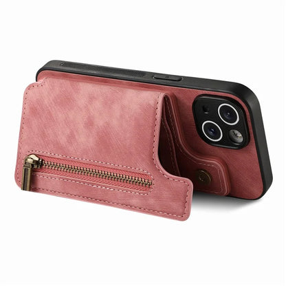 D15 For iPhone 13 Kickstand Cover PU+TPU Phone Protective Case Retro Wallet