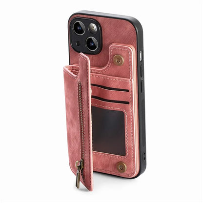 D15 For iPhone 13 Kickstand Cover PU+TPU Phone Protective Case Retro Wallet