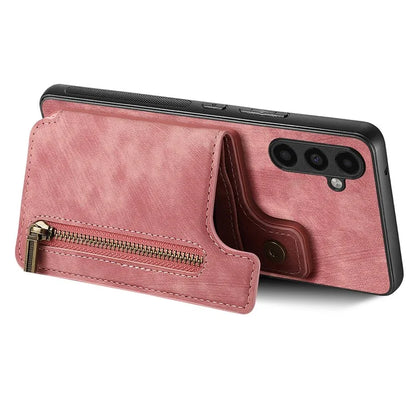 D15 For Samsung Galaxy A13 5G / A04s 4G (164.7 x 76.7 x 9.1 mm) Wallet Case Retro PU+TPU Kickstand Phone Cover