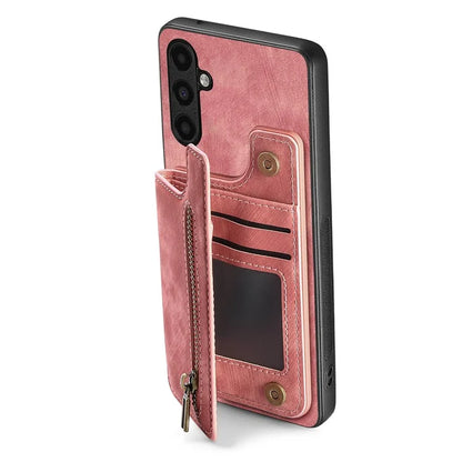 D15 For Samsung Galaxy A13 5G / A04s 4G (164.7 x 76.7 x 9.1 mm) Wallet Case Retro PU+TPU Kickstand Phone Cover