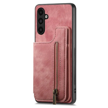 D15 For Samsung Galaxy A13 5G / A04s 4G (164.7 x 76.7 x 9.1 mm) Wallet Case Retro PU+TPU Kickstand Phone Cover