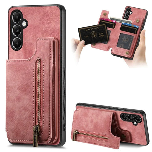 D15 For Samsung Galaxy A05s 4G Case Retro Leather+TPU Card Holder Kickstand Phone Cover