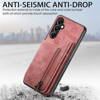 D15 For Samsung Galaxy A05s 4G Case Retro Leather+TPU Card Holder Kickstand Phone Cover