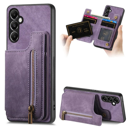D15 For Samsung Galaxy A05s 4G Case Retro Leather+TPU Card Holder Kickstand Phone Cover