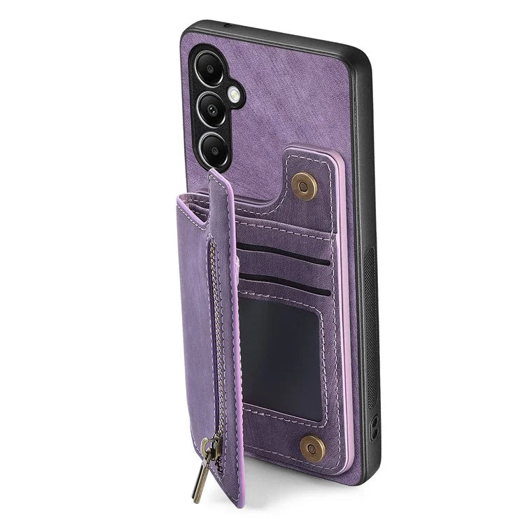 D15 For Samsung Galaxy A05s 4G Case Retro Leather+TPU Card Holder Kickstand Phone Cover