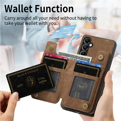 D15 For Samsung Galaxy A05s 4G Case Retro Leather+TPU Card Holder Kickstand Phone Cover