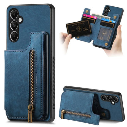 D15 For Samsung Galaxy A05s 4G Case Retro Leather+TPU Card Holder Kickstand Phone Cover