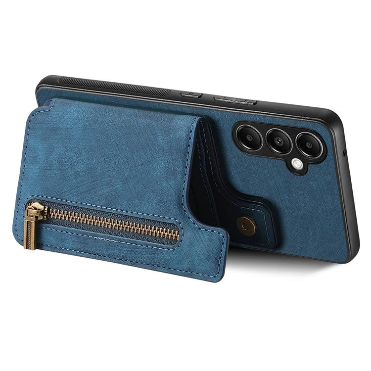 D15 For Samsung Galaxy A05s 4G Case Retro Leather+TPU Card Holder Kickstand Phone Cover