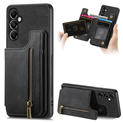 D15 For Samsung Galaxy A05s 4G Case Retro Leather+TPU Card Holder Kickstand Phone Cover