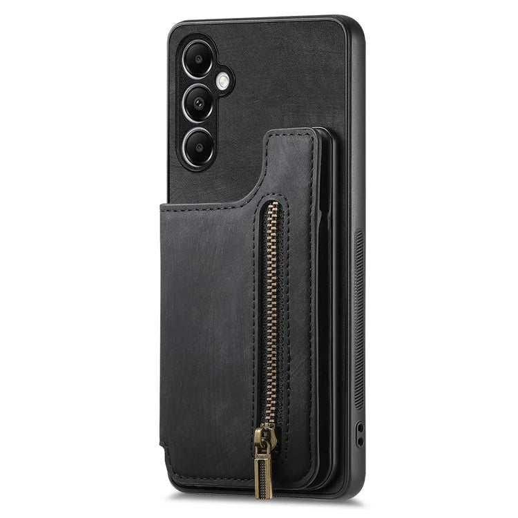 D15 For Samsung Galaxy A05s 4G Case Retro Leather+TPU Card Holder Kickstand Phone Cover