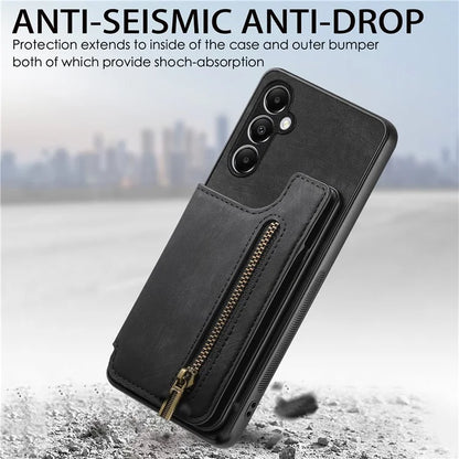 D15 For Samsung Galaxy A05s 4G Case Retro Leather+TPU Card Holder Kickstand Phone Cover