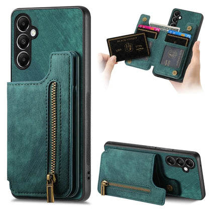 D15 For Samsung Galaxy A05s 4G Case Retro Leather+TPU Card Holder Kickstand Phone Cover