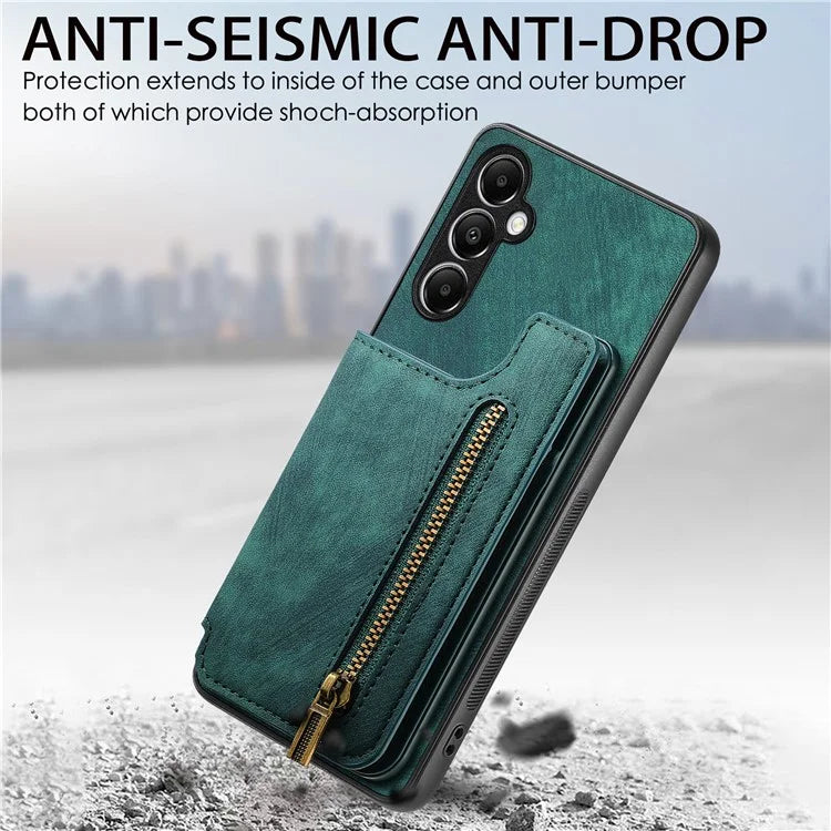 D15 For Samsung Galaxy A05s 4G Case Retro Leather+TPU Card Holder Kickstand Phone Cover