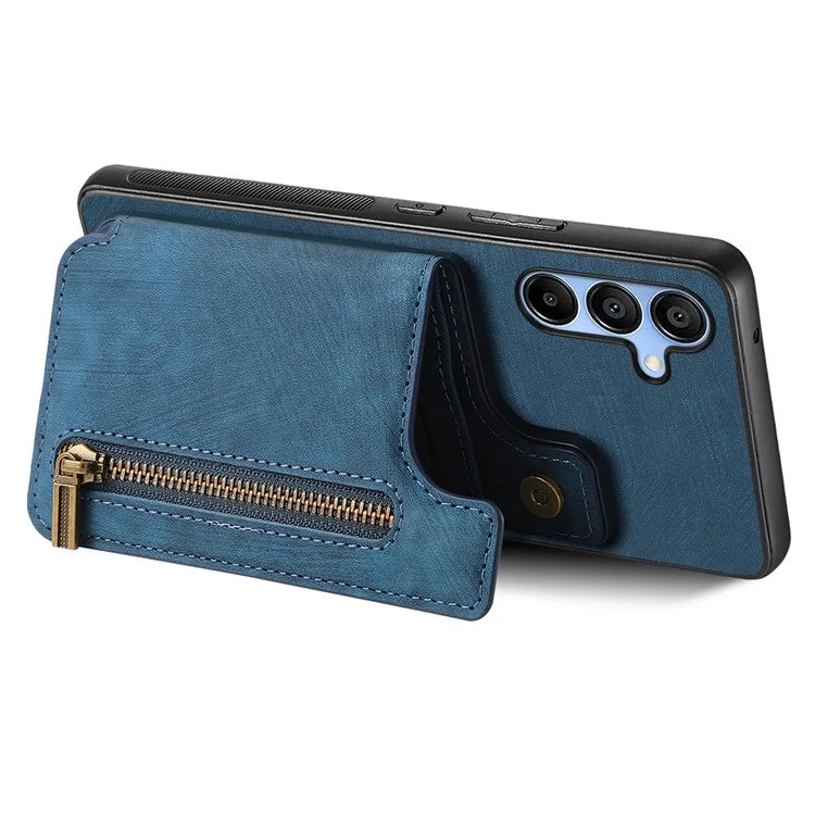 D15 For Samsung Galaxy A34 5G Case Retro PU+TPU Wallet Phone Cover with Kickstand