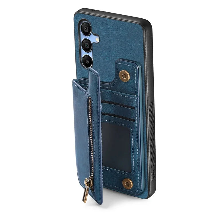 D15 For Samsung Galaxy A34 5G Case Retro PU+TPU Wallet Phone Cover with Kickstand