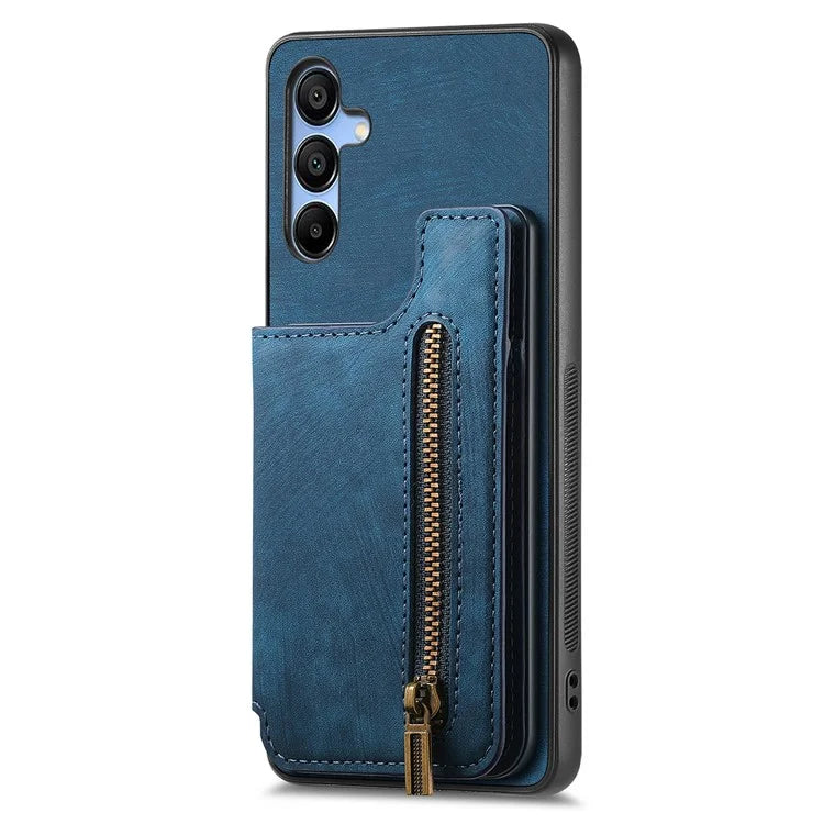 D15 For Samsung Galaxy A34 5G Case Retro PU+TPU Wallet Phone Cover with Kickstand