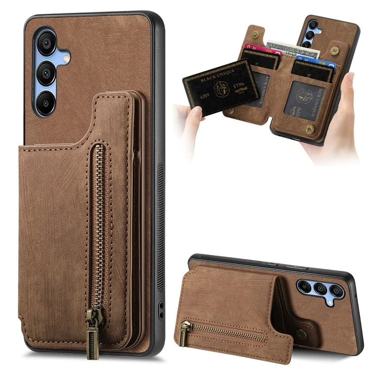 D15 For Samsung Galaxy A54 5G Wallet Case Retro Leather+TPU Card Holder Phone Cover